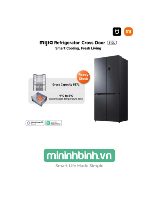 Tủ Lạnh Xiaomi Mijia Refrigerator Cross Door 510L – Hàng Chính Hãng